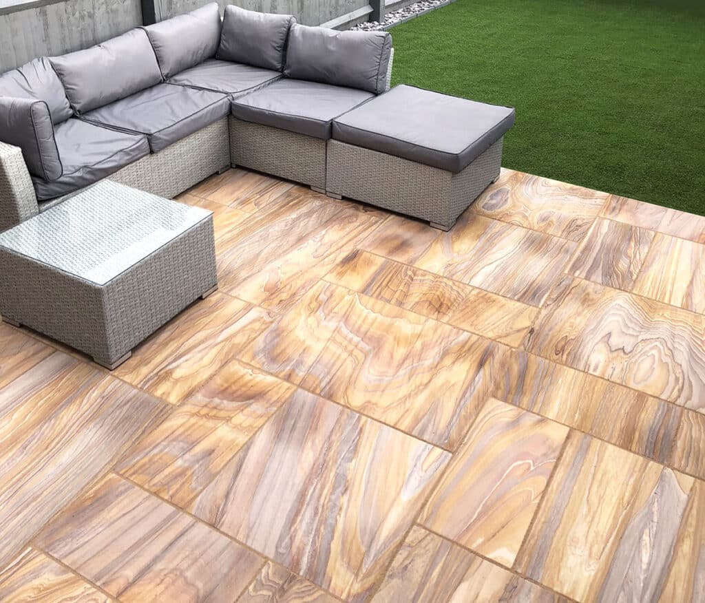 Rainbow Indian Sandstone Paving Slabs Sawn Honed Patio Kit Mm