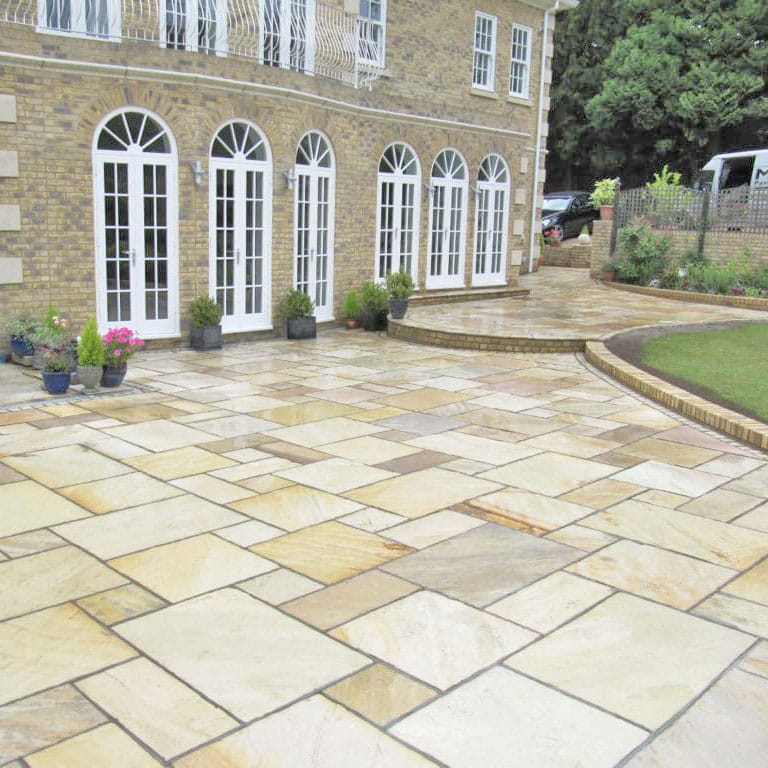 Fossil Mint Sandstone Paving Slabs And Patio Stones Nustone