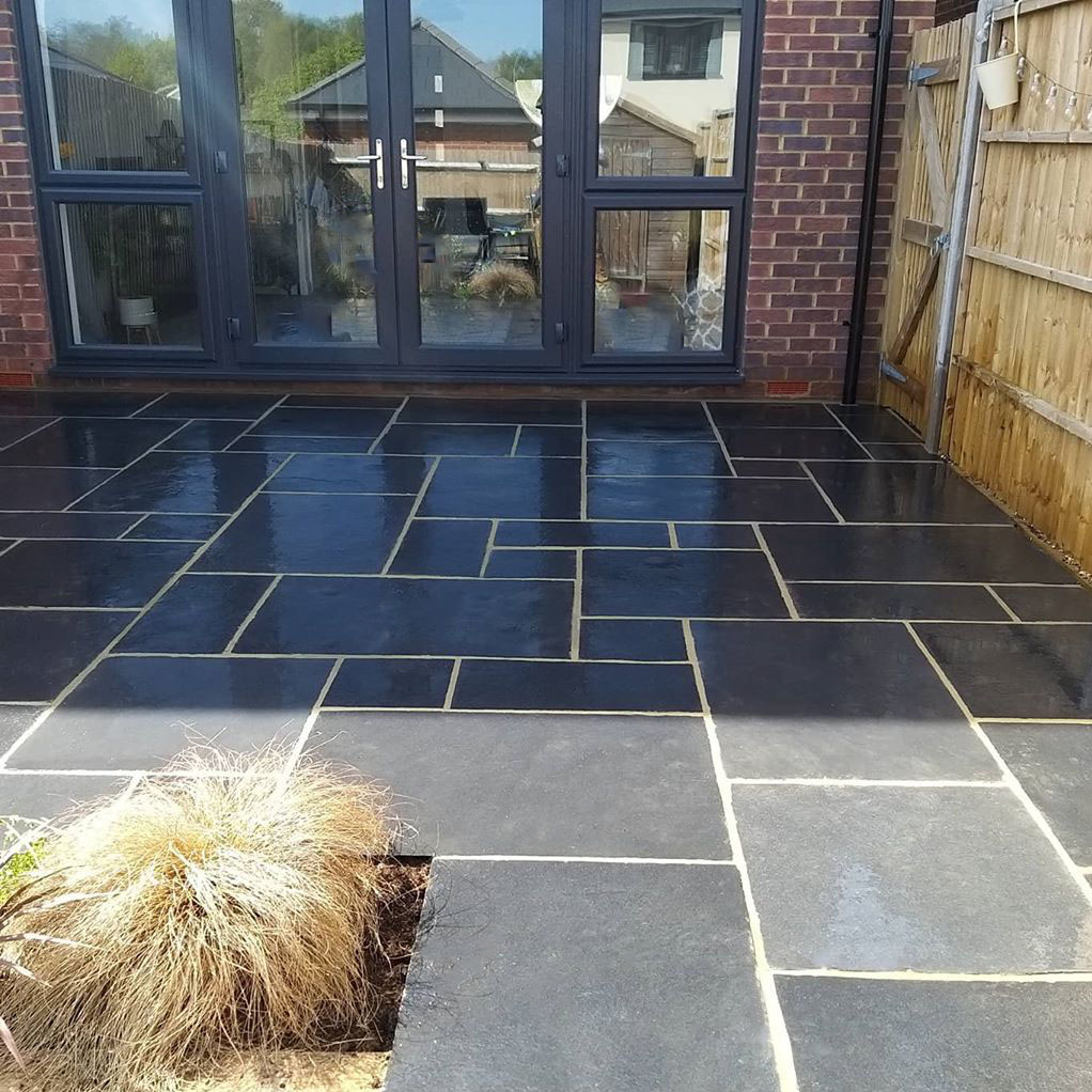 Clean Re Black Limestone Paving, How To Get Cement Stains Off Patio Slabs