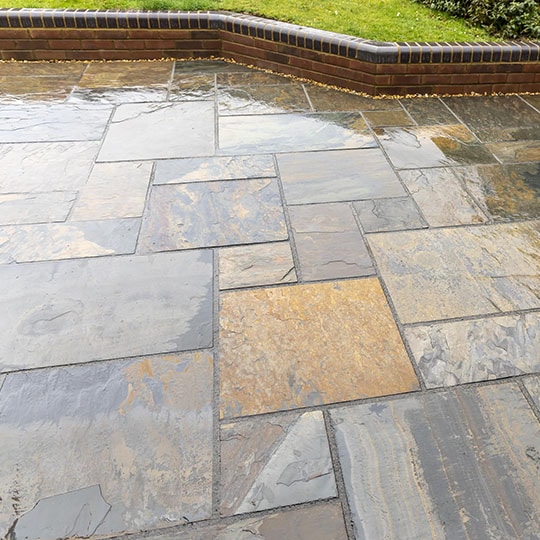 New in Rustic Copper Slate vitrified porcelain paving patio 600x600 slabs flags 