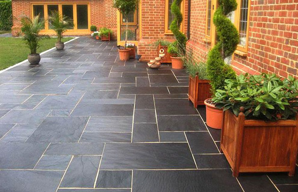 Blue Black Slate Paving Patio Kit 18m² Natural Stone Nustone