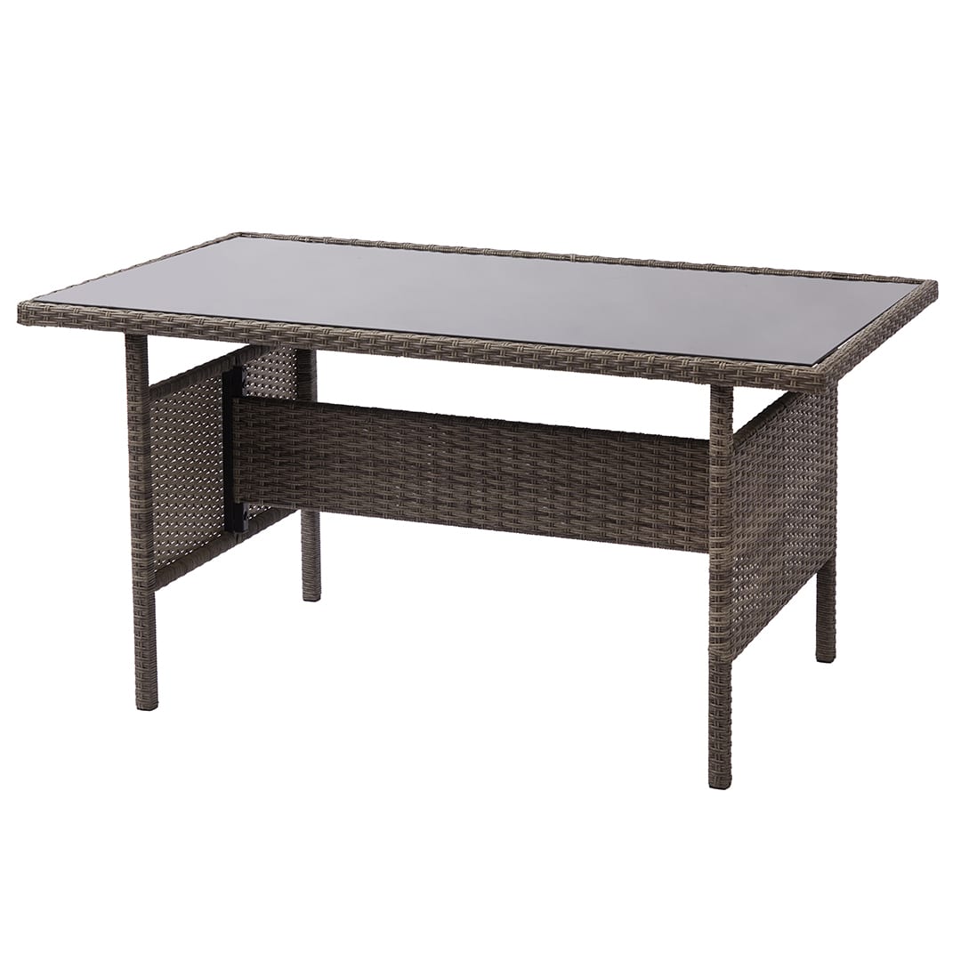 grey rattan dining table