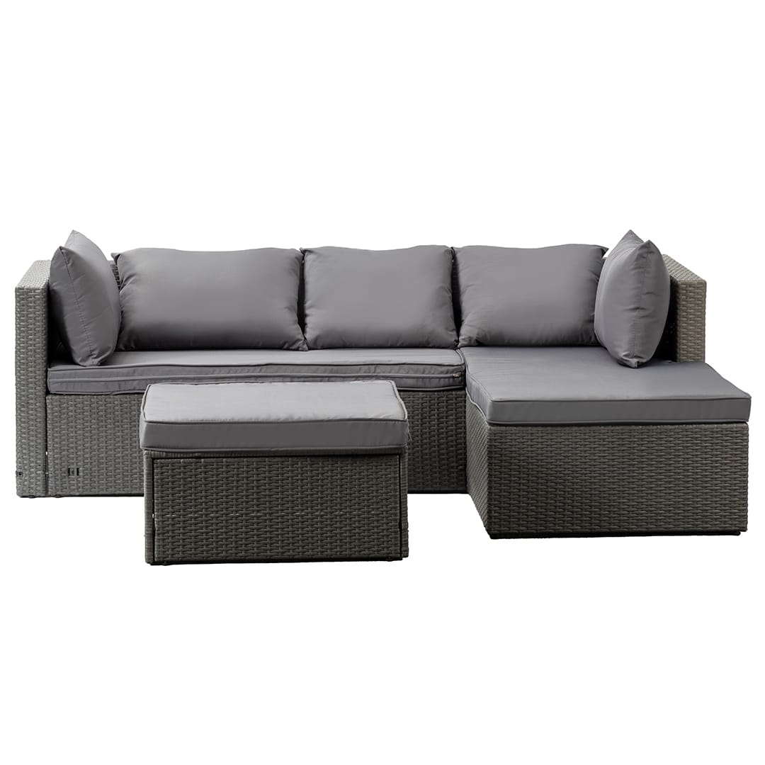 Grey rattan patio furniture