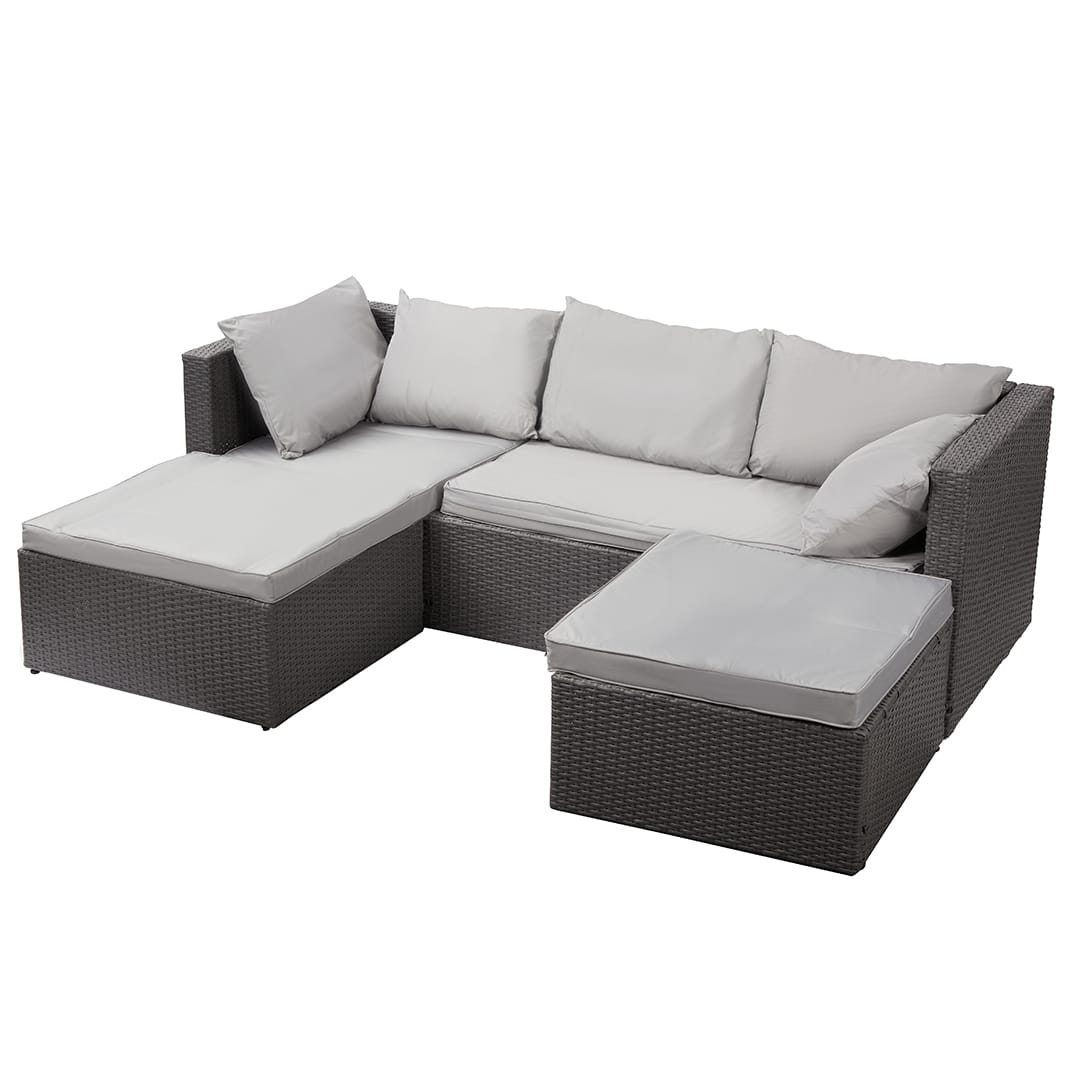 Grey rattan patio furniture