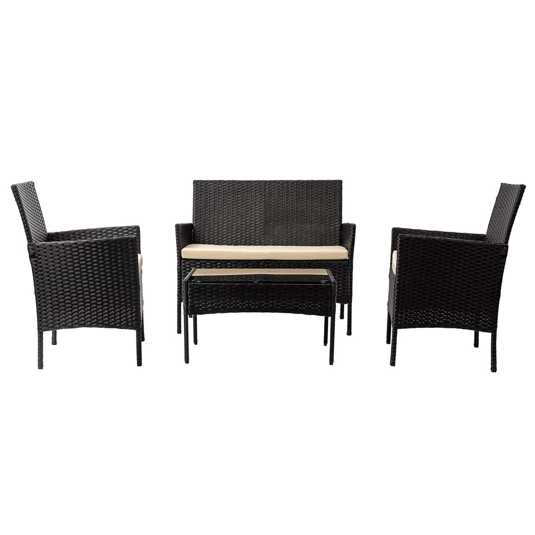 Black rattan patio furniture