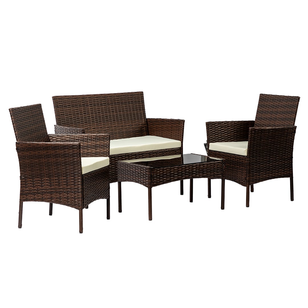 Brown rattan garden furniture