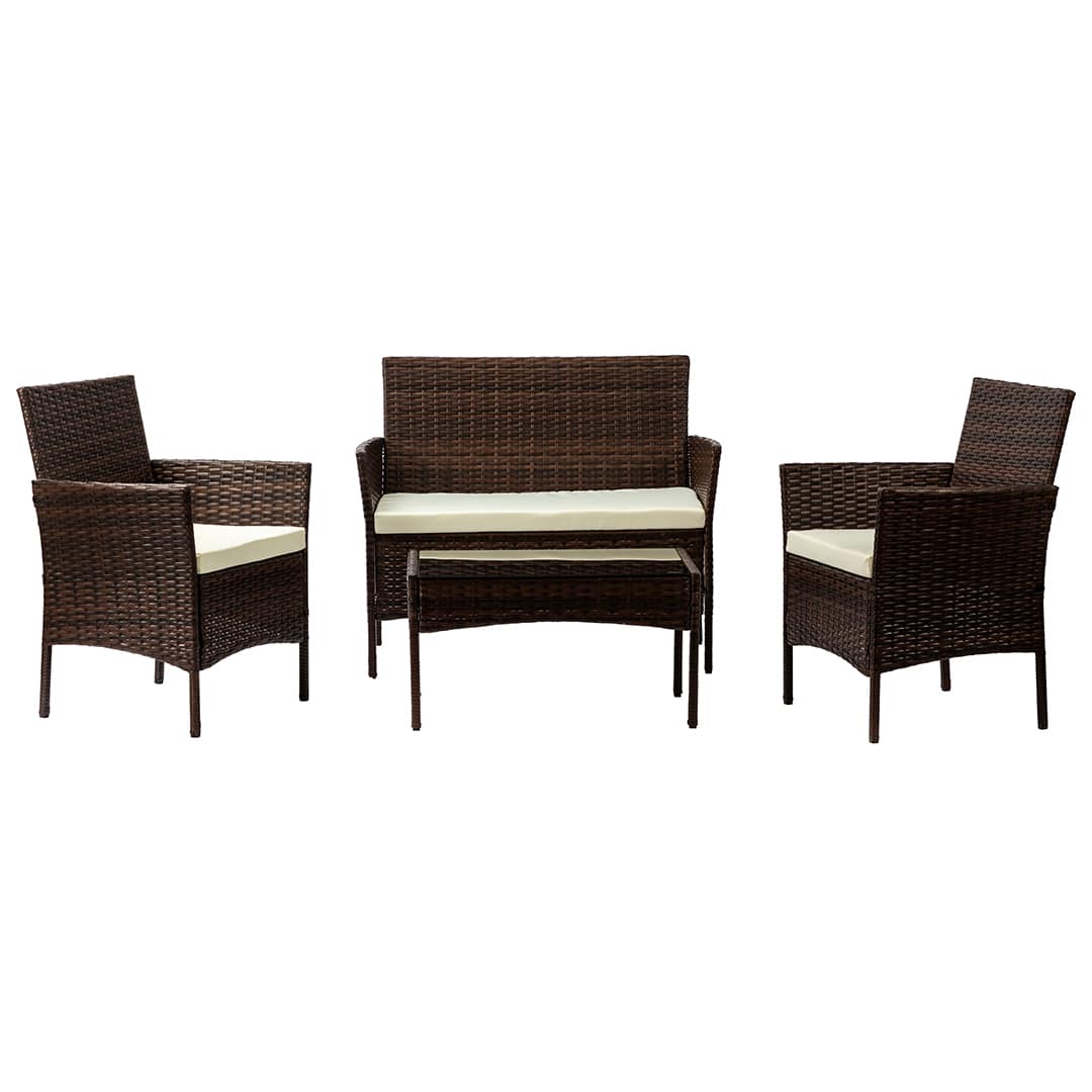 Brown rattan garden furniture